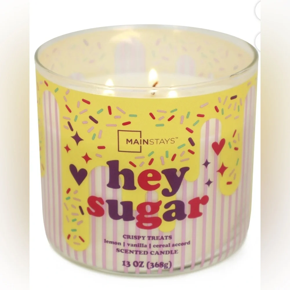 NWT Mainstays Valentines Hey Sugar 3-Wick Candle, 13-Ounce
